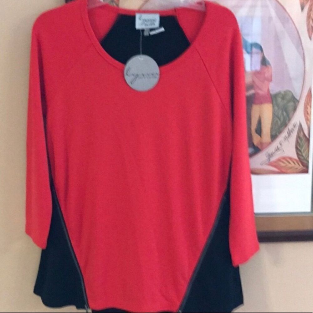 Lynn Ritchie Top SMALL Red & Black NWT - Picture 5 of 6